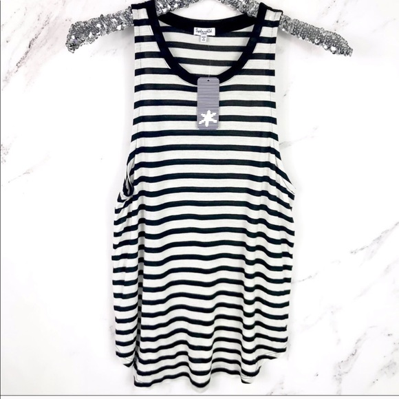 Splendid Black and White Striped Tank - Picture 4 of 7